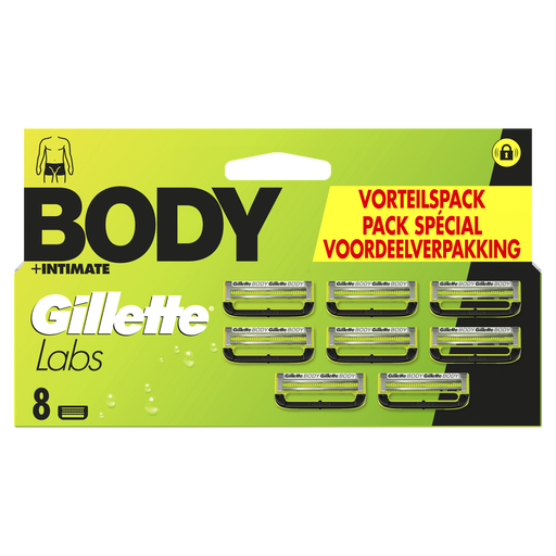 GilletteLabs Body + Intimate Navulmesjes 8 stuks