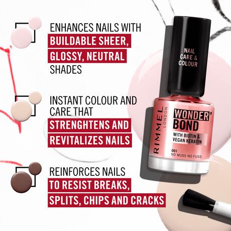 Rimmel London Wonder'Bond Care+Color Nagellak - Roze - 003 Slip Dress