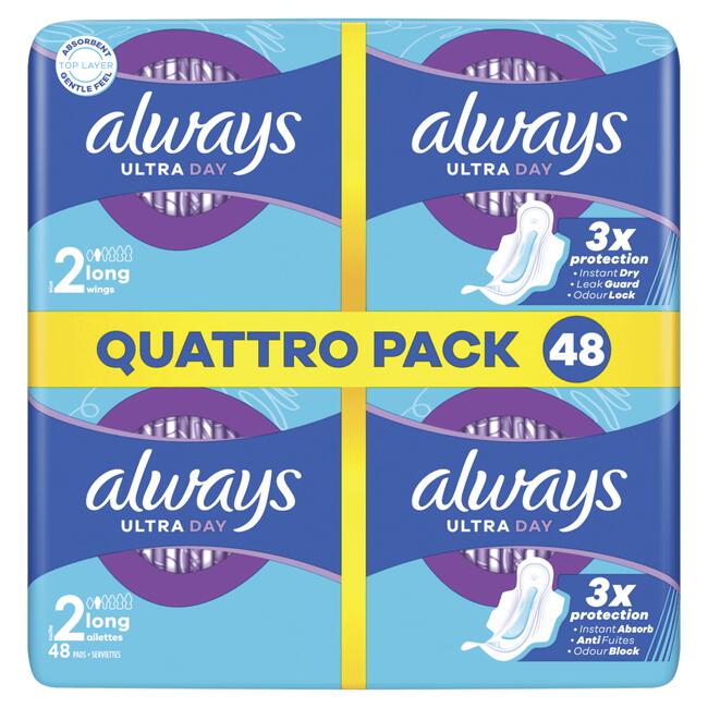 Always Ultra Maandverband Long Met Vleugels 48 stuks