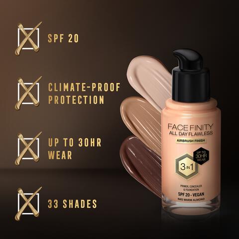 Max Factor Facefinity Foundation Warm Almond/C45 30 ML
