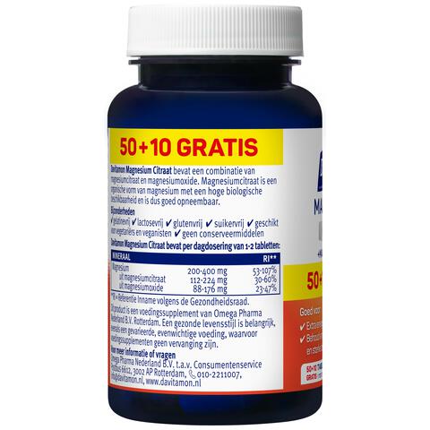 Davitamon Magnesium Citraat Tabletten 50+10 stuks