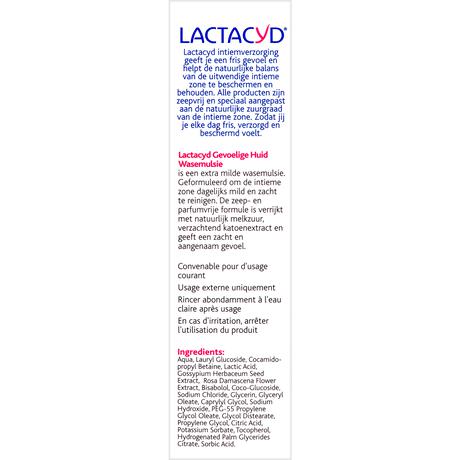 Lactacyd Intieme Hygiëne Gevoelige Huid Wasemulsie 200 ML