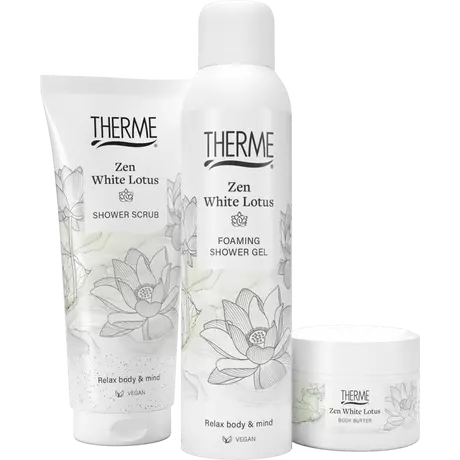 Therme Giftset Zen White Lotus Scrub 200ml + Butter 75g + Foam 200ml