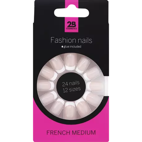 2B Fashion Nails Kunstnagels French Medium 24 stuks