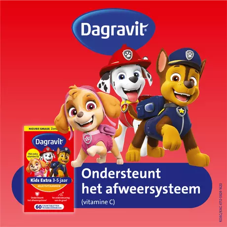 Dagravit Kids Multivitaminen kauwtabletten Xtra 3-5 jaar 60 stuks