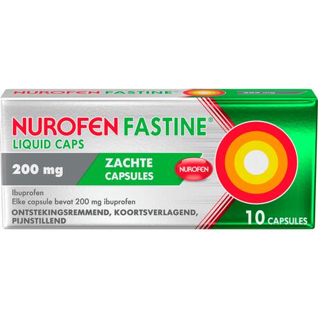 Nurofen Fastine Liquid Caps 200 mg Capsule Zacht 10 stuks