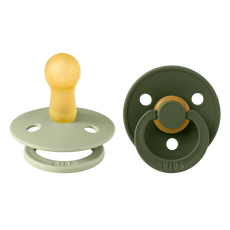 BIBS Colour Fopspeen Rond Latex Maat 2 Sage/Hunter Green 2 stuks
