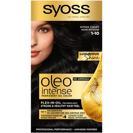 Syoss Oleo Intense  Permanente Haarkleuring 1-10 Intens Zwart/Noir Intense