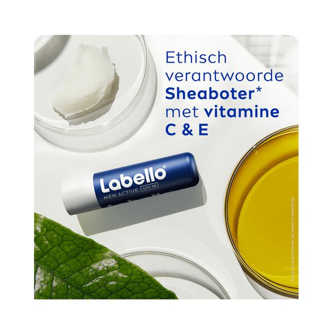 Labello MEN Active Lippenbalsem 24u Hydratatie SPF15 1 Stuk