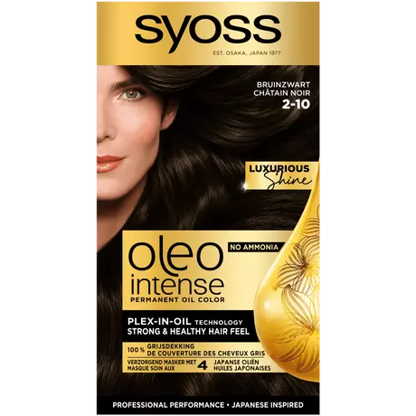 Syoss Oleo Intense Permanente Haarkleuring 2-10 Bruinzwart/Châtain Noir 115 ML