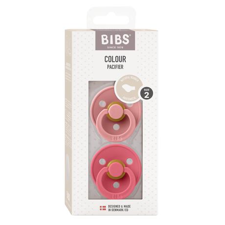 BIBS Colour Fopspeen Anatomisch Latex Maat 2 Dusty Pink/Coral 2 stuks