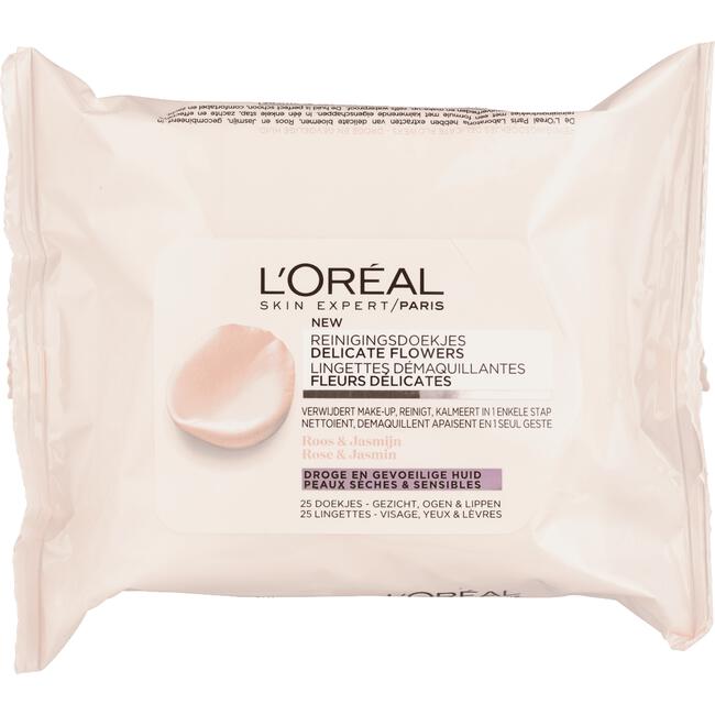 L'Oréal Paris Flower Wipes Reinigingsdoekjes 25 Stuks