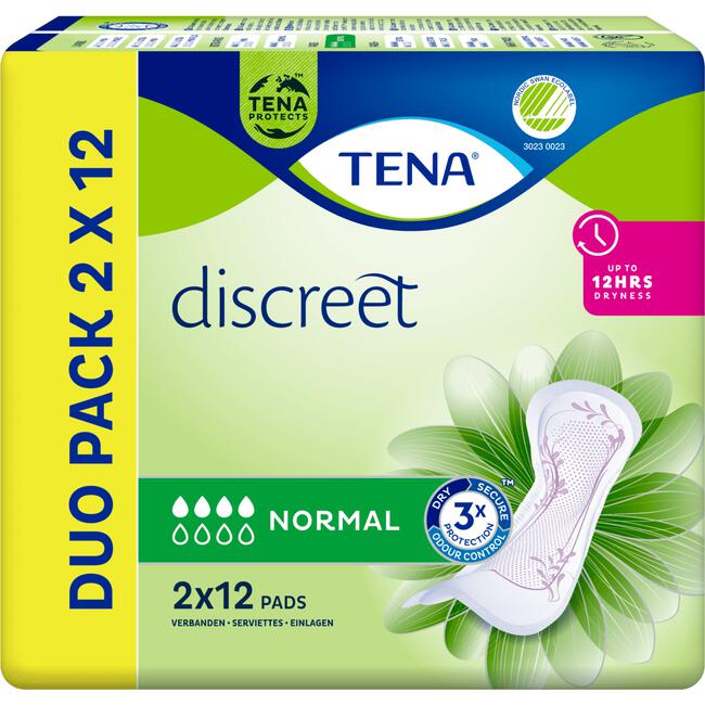 TENA Discreet Normal Verbanden Duopack 2x12 stuks