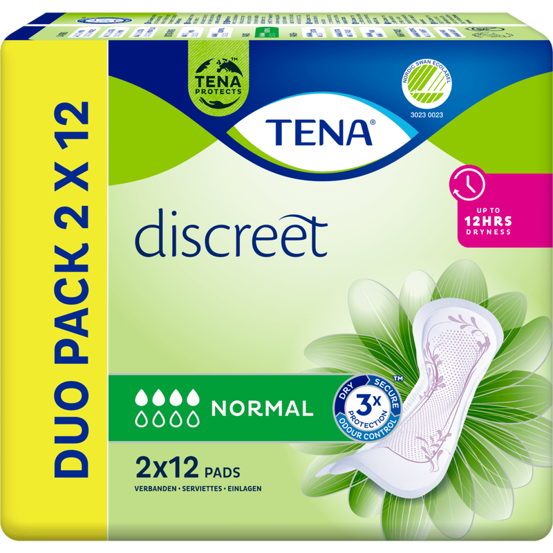 TENA Discreet Normal Incontinentieverband Duopack 2x12 stuks