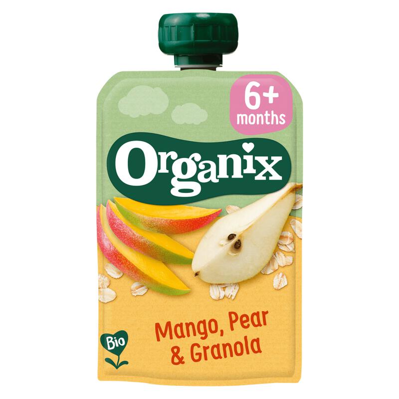 Organix Bio Knijpfruit Mango Peer Granola 6+ Maanden 100 gram