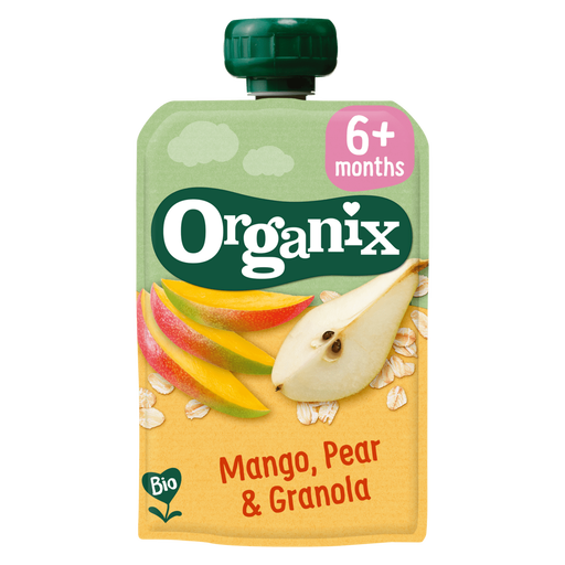 Organix Bio Knijpfruit Mango Peer Granola 6+ Maanden 100 gram