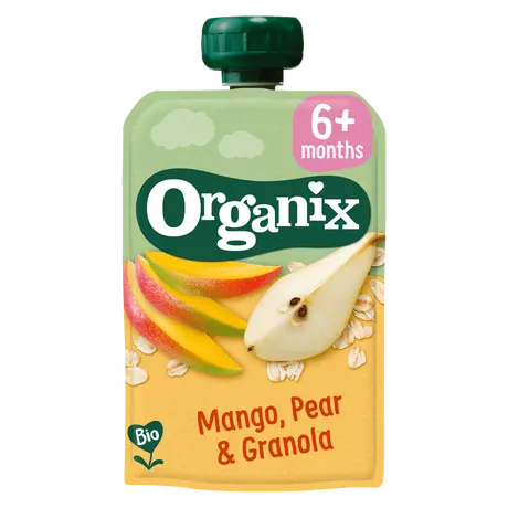 Organix Bio Knijpfruit Mango Peer Granola 6+ Maanden 100 gram
