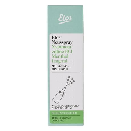 Etos Neusspray Xylometazoline HCl Menthol 1 MG/ 10ML
