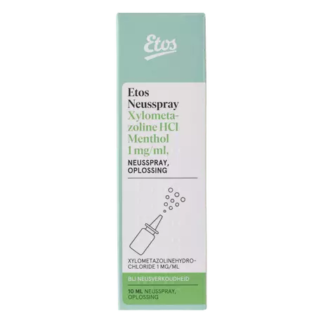 Etos Neusspray Xylometazoline HCl Menthol 1 MG/ 10ML