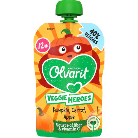 Olvarit Knijpfruit Pompoen Wortel Appel 12+ Maanden 100 gram
