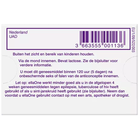 EllaOne Ulipristalacetaat Morning After Pil