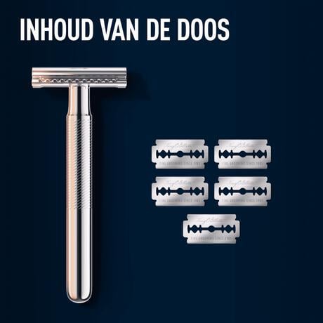 King C. Gillette Double Edge Safety Scheersysteem Met 5 Navulmesjes