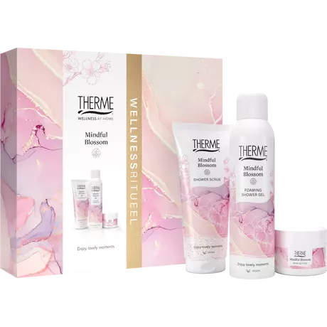 Therme Mindful Blossom Cadeauset Shower Foam Body Butter Shower Scrub