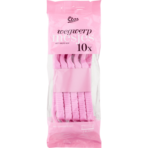 Etos 2-Blads Wegwerpmesjes Roze 10 stuks