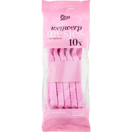 Etos 2-Blads Wegwerpmesjes Roze 10 stuks