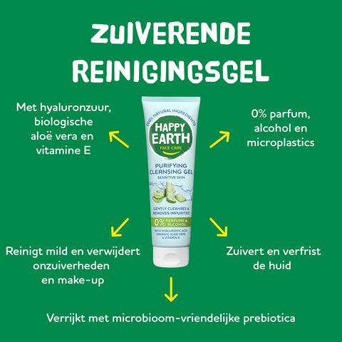 Happy Earth 100% Natuurlijke Face Care Purifying Cleansing Gel 150 Ml