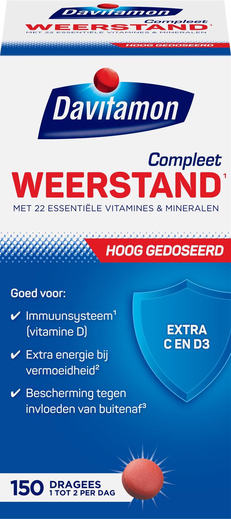 Davitamon Compleet Weerstand Vitamine C & D3 Forte Dragees 150 stuks