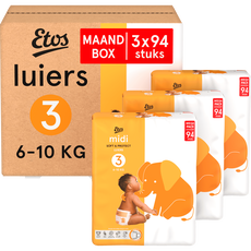 Etos Luiers Midi Maat 3 6-10 kg Maandbox 282 Stuks
