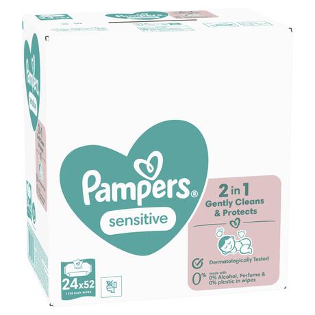 Pampers Sensitive Billendoekjes 0% Plastic 24x52 Stuks