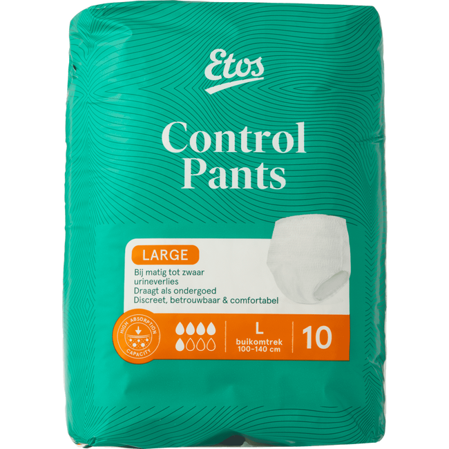 Etos Control Pants Large, incontinentiebroekjes Large, 10 stuks 10 EA
