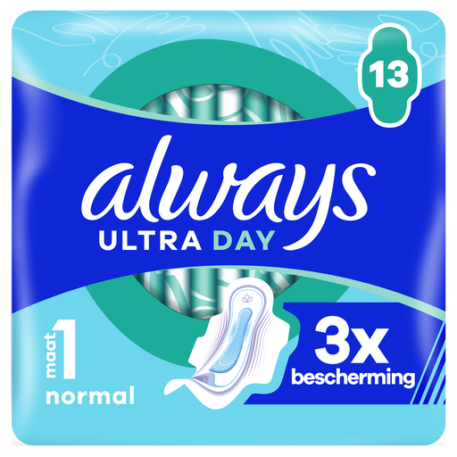 Always Maandverband Ultra Day Normal Wings 13 stuks