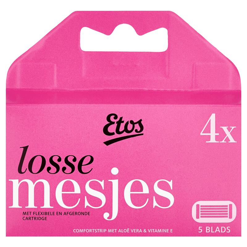 Etos 5-Blads Navulmesjes Roze 4 stuks