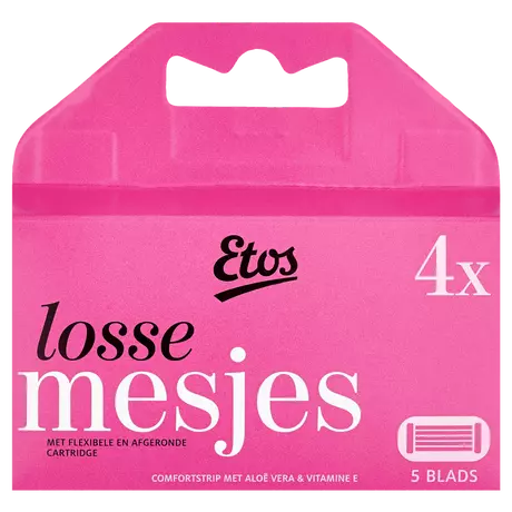 Etos 5-Blads Navulmesjes Roze 4 stuks
