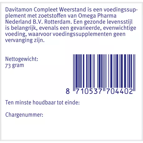Compleet Weerstand Vitamine C & D3 Bosvruchten Kauwtabletten 60 stuks
