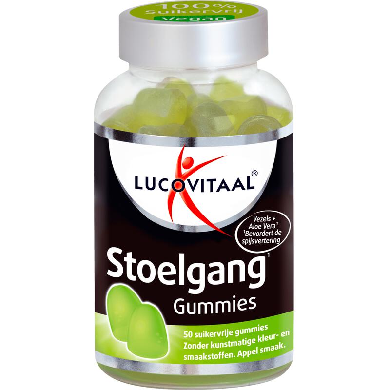 Lucovitaal Stoelgang Suikervrije Gummies Appel 50 stuks