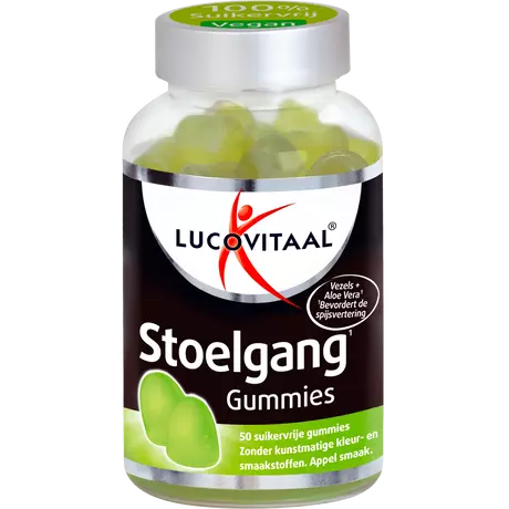 Lucovitaal Stoelgang Suikervrije Gummies Appel 50 stuks