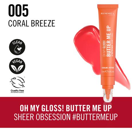 Rimmel Oh My Gloss Butter Me Up Lip Butter - Koraal - 005 Coral Breeze