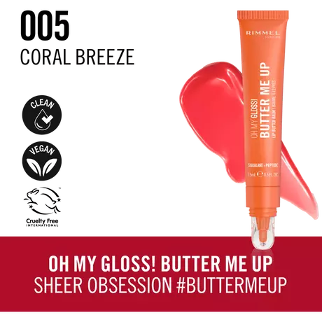 Rimmel London Oh My Gloss Butter Me Up Lip Butter 005 Coral Breeze