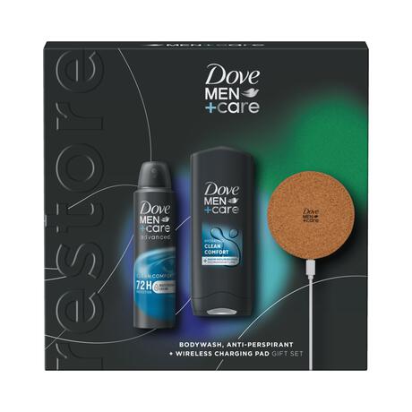 Dove Men+Care Clean Comfort Giftset Bodywash + Anti-Transpirant Spray