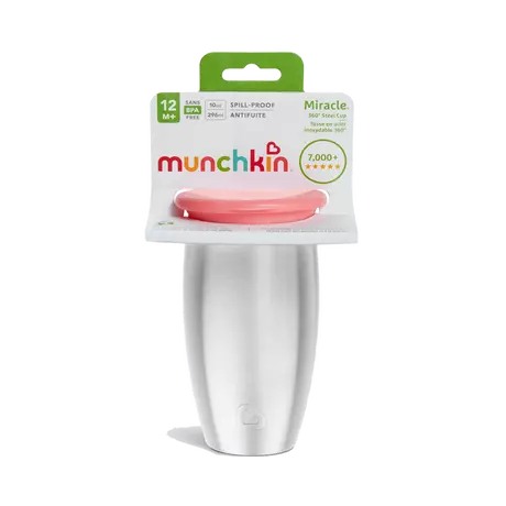 Munckin Drinkbeker Miracle Sippy Cup Roestvrij Staal Roze 296 ML