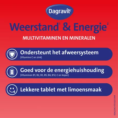 Dagravit Multivitaminen Weerstand & Energie Kauwtabletten 50 stuks