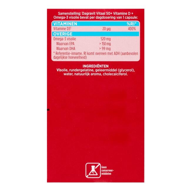 Dagravit Vitaal 50+ Vitamine D + Omega-3 Visolie 90 capsules