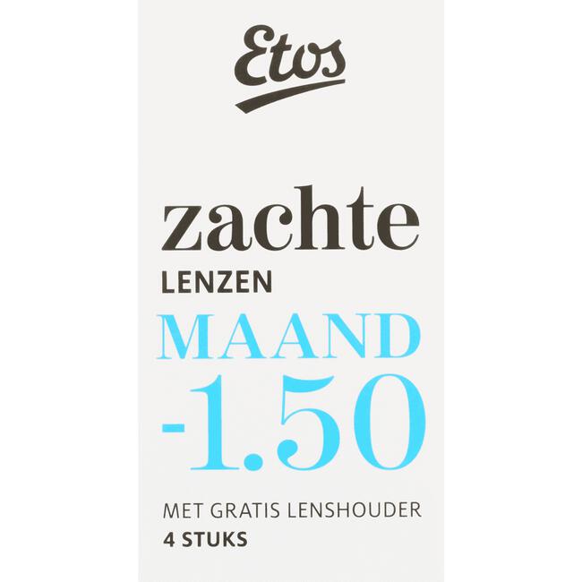 cel kubus Vlucht Etos Zachte Maandlenzen -1,5 + Lenshouder 4 stuks 4 EA | Etos