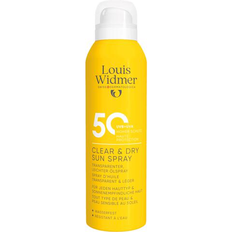 Louis Widmer Clear & Dry Sun Spray SPF50 Zonder Pafrum 200 ML