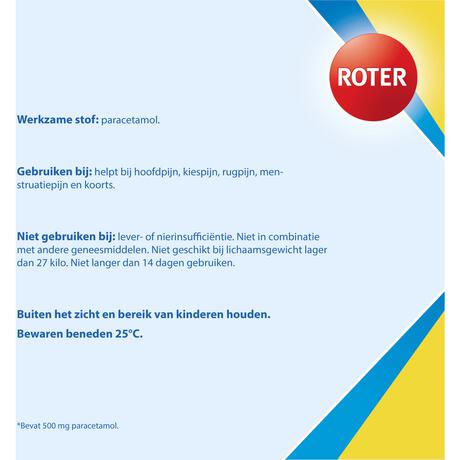 Roter Paracetamol smelttablet 500 mg 20 tabletten