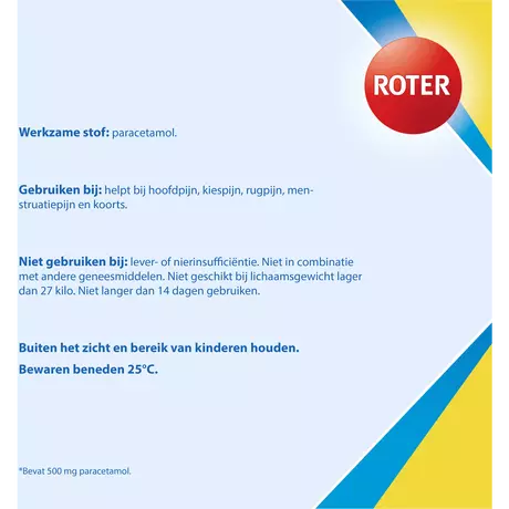 Roter Paracetamol 500 MG Smelttabletten 20 stuks
